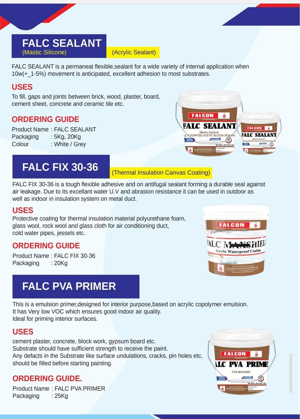 Sealants catalogue