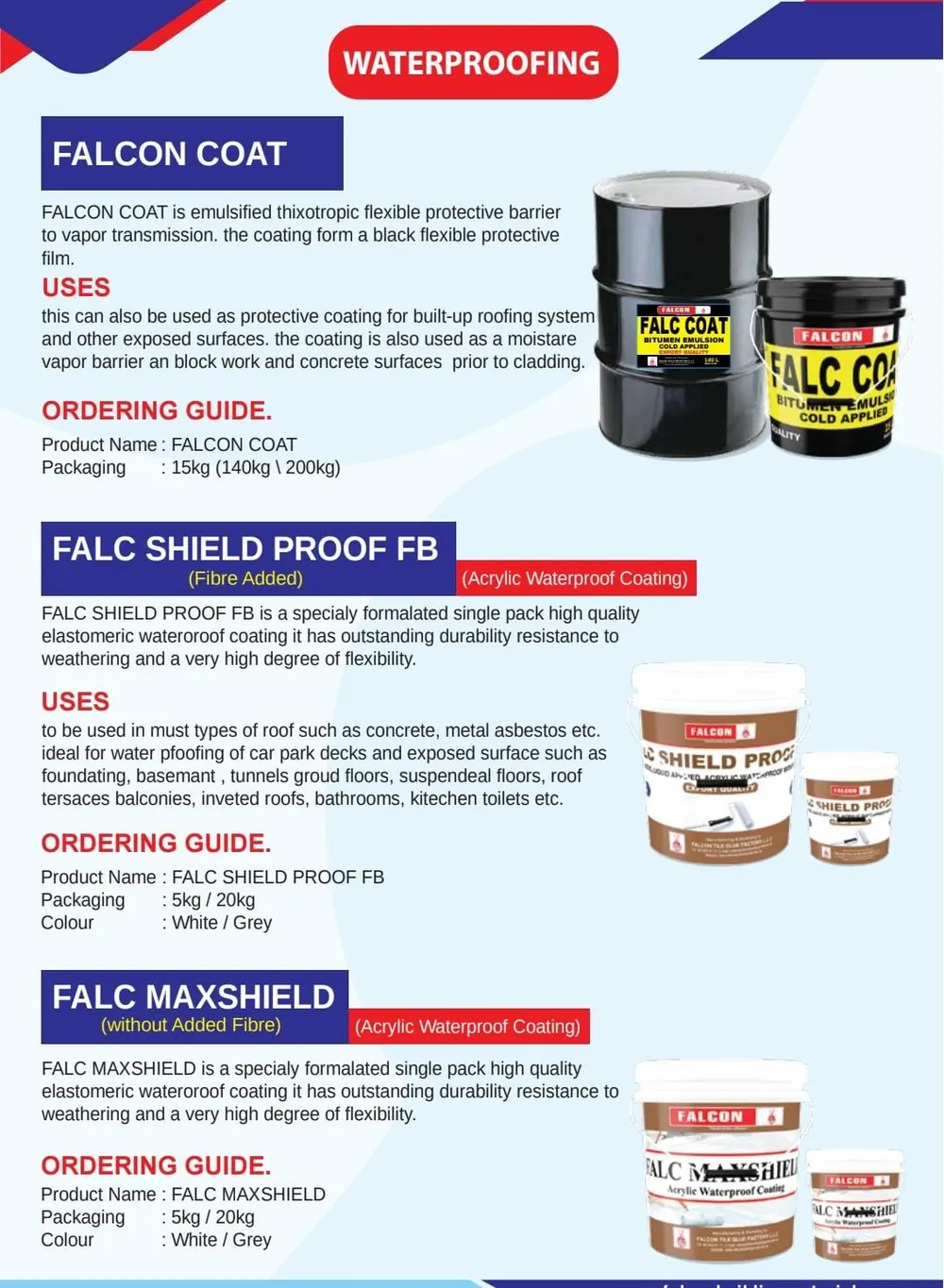 Waterproofing catalogue